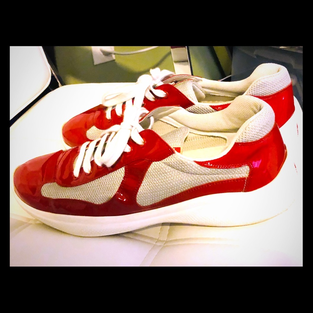 Prada size 11 (12US) patent red leather
